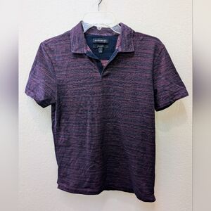 Banana Republic Standard Fit Multi Colored Dark Raspberry+Navy Polo. Size Small